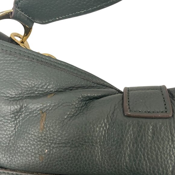 Gili Womens Shoulder Handbag Medium Green Fringe Pebbled Leather Satchel Purse - Picture 3 of 10